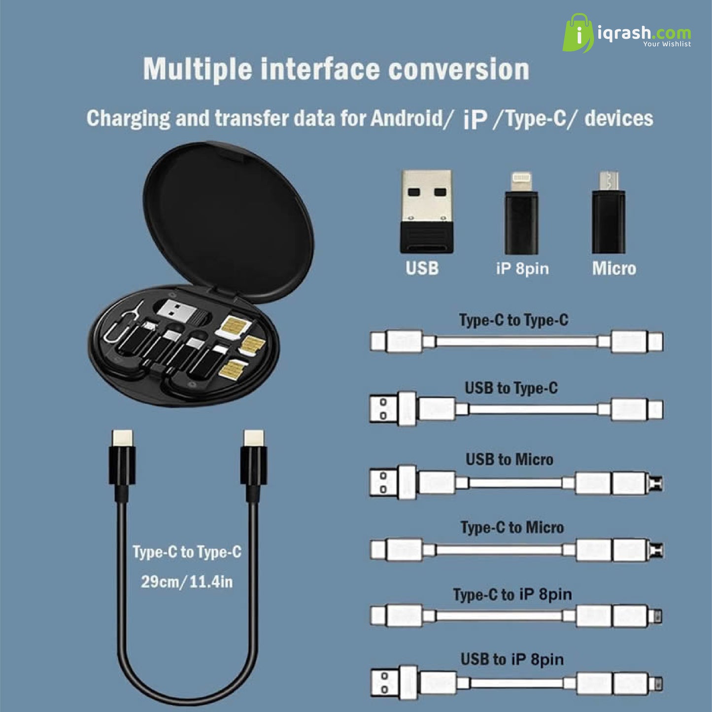 5 in 1 MULTI-FUNCTIONAL DATA CABLE SET
